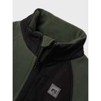 Kids Fleece-Jacke, dunkelgr&uuml;n/schwarz