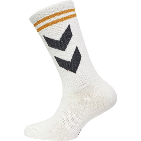 Hummel Socken, wei&szlig; mit grauen/ gelben Details
