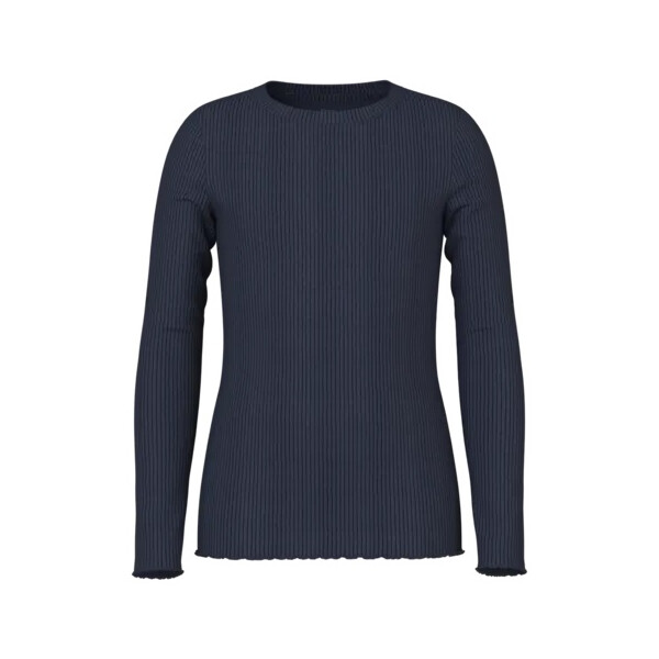 Langarmshirt gerippt, dunkelblau