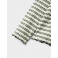 Langarmshirt gerippt, gr&uuml;n/wei&szlig;