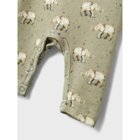 Baby Bodysuit, light green mit Elefantenprint