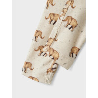 Baby Bodysuit, beige mit Elefantenprint