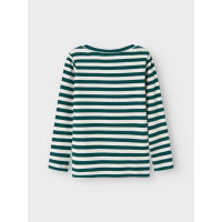 Ripp Langarmshirt mit Brusttasche, gestreift gr&uuml;n/wei&szlig;