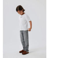 Straight Jeans, light gray denim