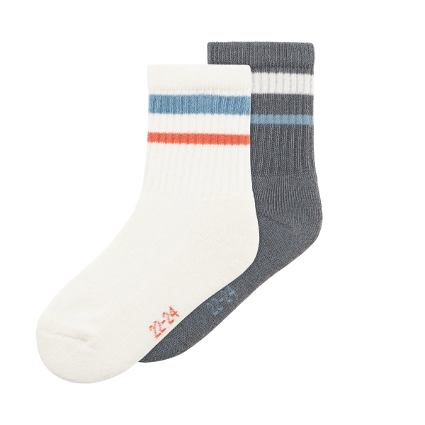 Tennissocken 2er Pack, wei&szlig;/grau