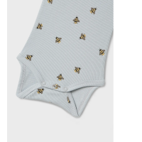 Bio Babybody mit Hummeln, hellblau