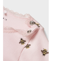 Bio Babybody mit Hummeln, rosa