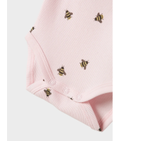Bio Babybody mit Hummeln, rosa
