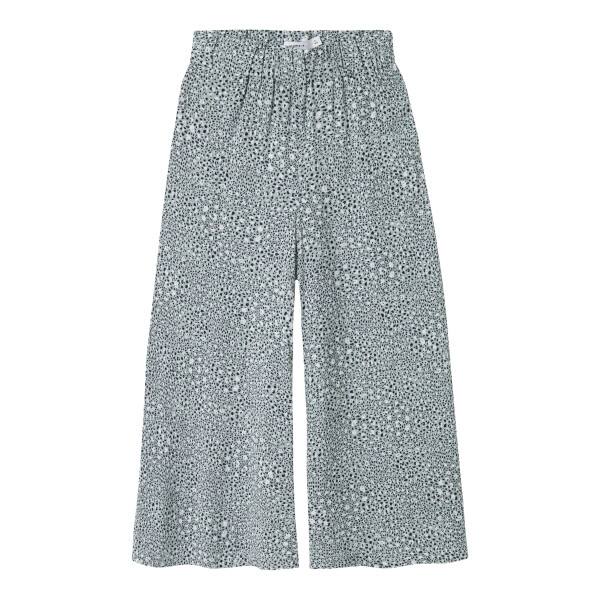 Weite Sommerhose mit Wildkatzenmuster, grau