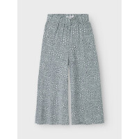Weite Sommerhose mit Wildkatzenmuster, grau