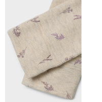 Baby Leggings mit lila Blumenmuster, beige