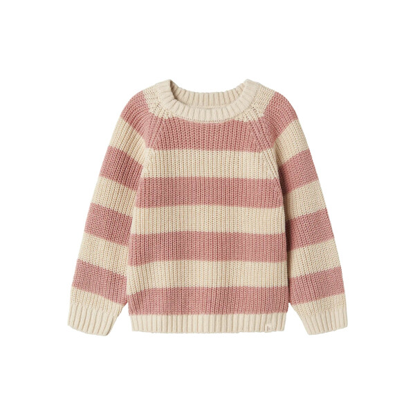Strickpullover mit Streifen, rose/beige
