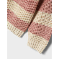 Strickpullover mit Streifen, rose/beige