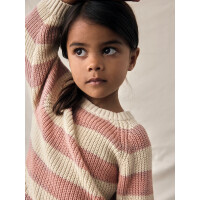 Strickpullover mit Streifen, rose/beige
