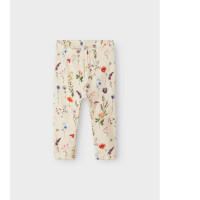 Baby Leggings mit Blumen und Pilzen, beige