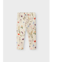 Baby Leggings mit Blumen und Pilzen, beige