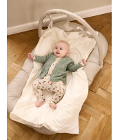 Baby Leggings mit Blumen und Pilzen, beige