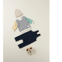 Baby Pulli mit verschiedenen &Auml;rmeln, dunkelblau/wei&szlig; gestreift
