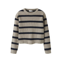 Kids Strick-Pullover mit Streifen,beige/ dunkelblau