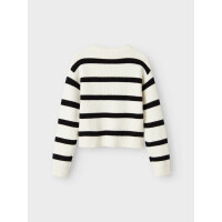 Kids Strick-Pullover mit Streifen,schwarz/wei&szlig;