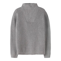 Kids Strick-Pullover mit Rei&szlig;verschluss, grau