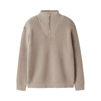 Kids Strick-Pullover mit Rei&szlig;verschluss, beige