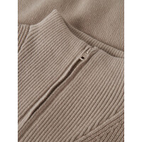 Kids Strick-Pullover mit Rei&szlig;verschluss, beige