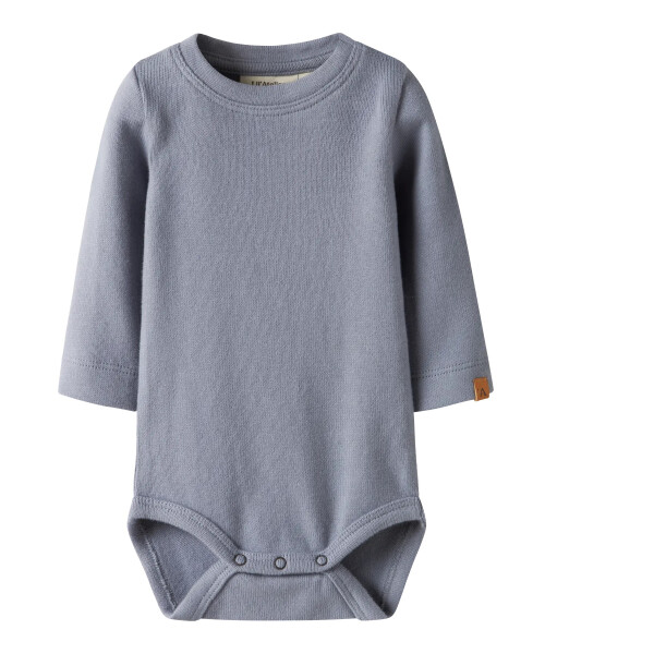 Baby kuschel Body, blau/grau