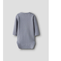 Baby kuschel Body, blau/grau