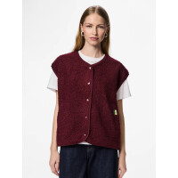 Pieces Teddy Weste bordeaux