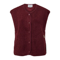 Pieces Teddy Weste bordeaux