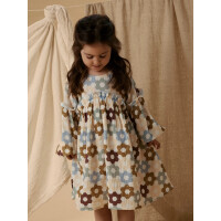 Langarmkleid Musselin, beige (coconut milk)