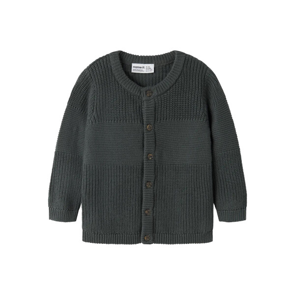 Struktur Baby Strickjacke dunkelgrau