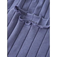 Langarmshirt breit gerippt, taubenblau