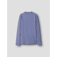 Langarmshirt breit gerippt, taubenblau