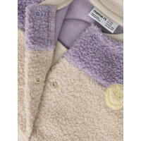 Mini Teddy Jacke mit Smile, beige-lila