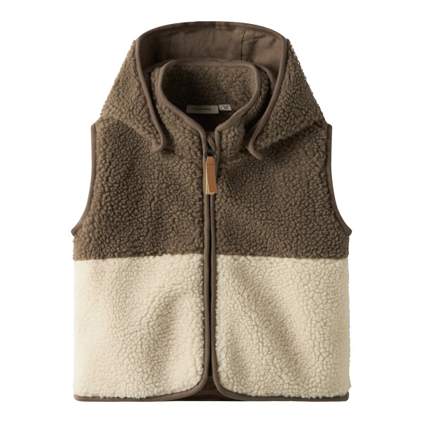Mini Teddy Weste Braun-beige