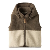Mini Teddy Weste Braun-beige