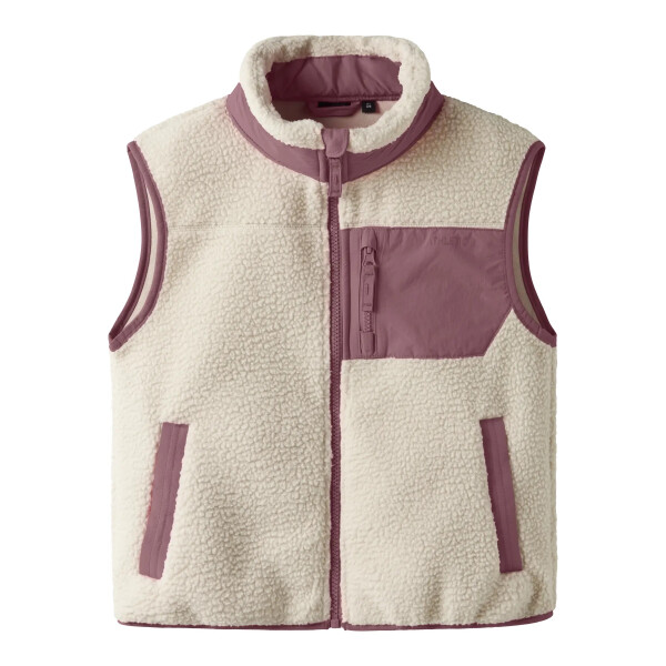 Kids Teddy Weste, beige-rosa