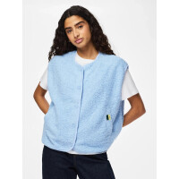 Pieces Teddy Weste hellblau