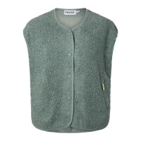 Pieces Teddy Weste budriges gr&uuml;n