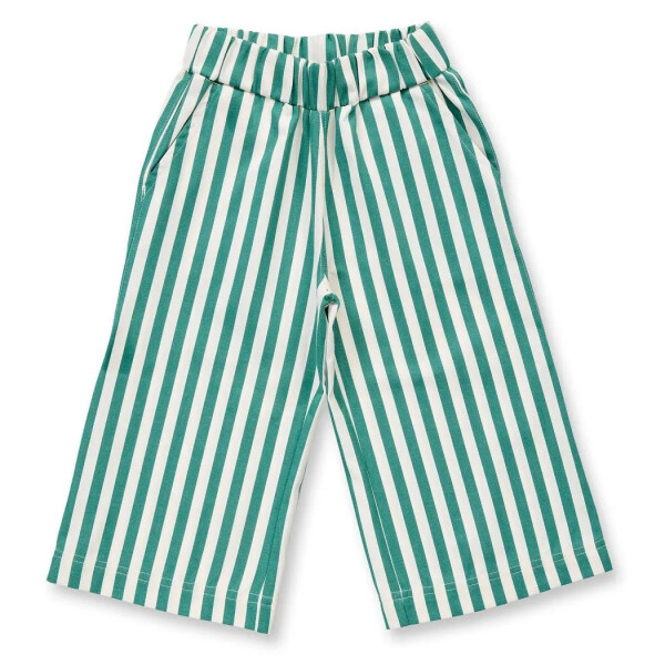 Weite Twillhose, gr&uuml;n/wei&szlig; gestreift