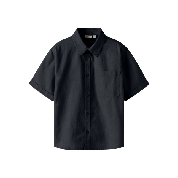 Baumwoll Hemd kurzarm, blau