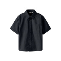 Baumwoll Hemd kurzarm, blau