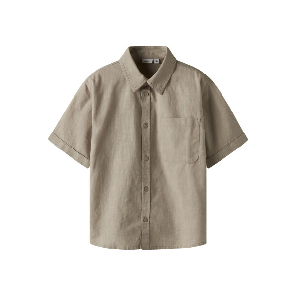 Baumwoll Hemd kurzarm, beige