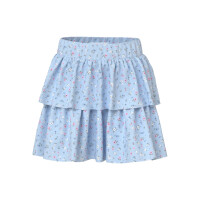 Kids Stufenrock mit Streublumen, hellblau