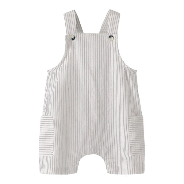 Baby Overall, gestreift beige-wei&szlig;