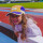 Sports Cap - Cornflower Blue/Orange