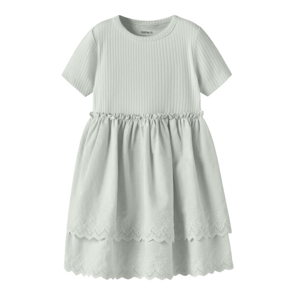 Mini Tshirt Kleid mint,unten Stickmuster