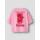 Kids Shirt mit R&uuml;ckenprint Winkekatze, pink